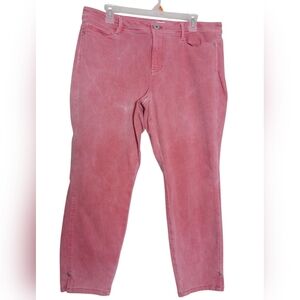 J Jill Slim Ankle Jeans In A Coral Washed Color Size 14 Petite